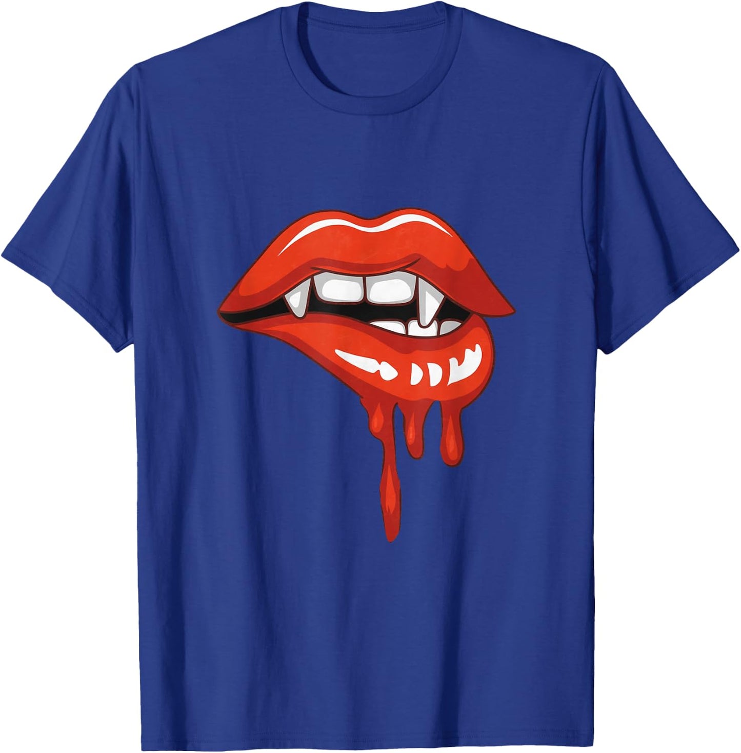 Red Lips Vampire Fangs Teeth Bite Dracula Halloween T-Shirt - T-Shirt | Royal