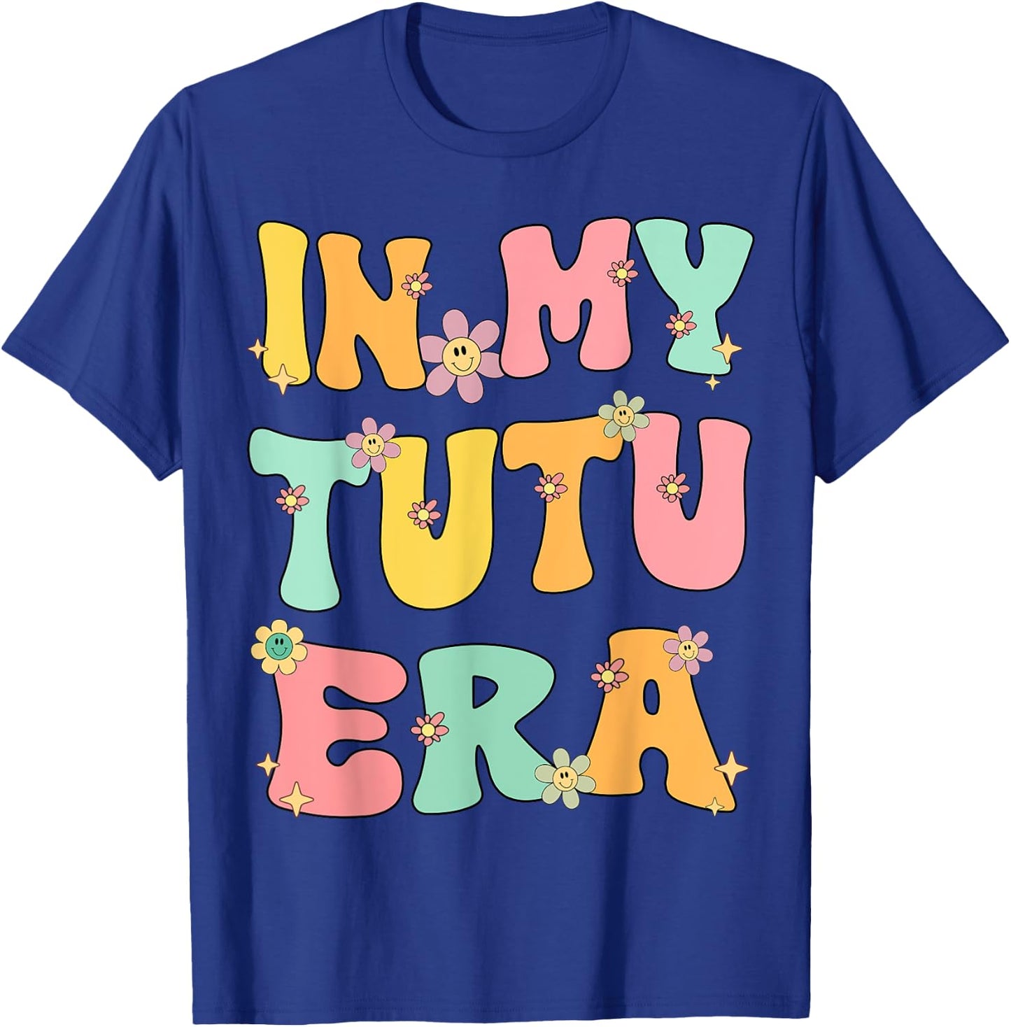 In My Tutu Era Retro Groovy Tutu Grandma Mothers day Cute T-Shirt - T-Shirt | Royal