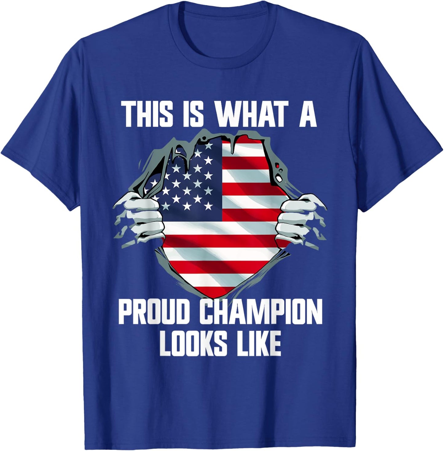 This is what a proud champion looks like - USA flag T-Shirt - T-Shirt | Royal