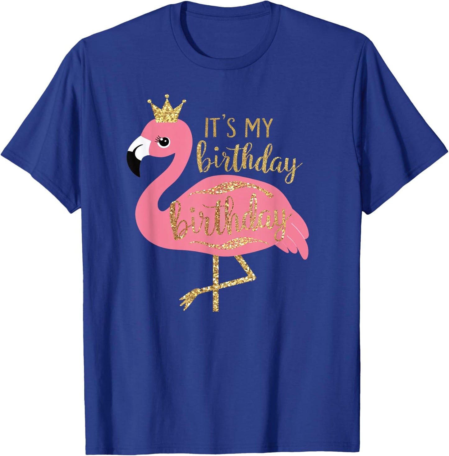 It's My Birthday Princess Flamingo Girls Kids Gifts T-Shirt - T-Shirt | Royal