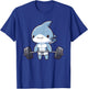 Cute Muscular Shark Weightlifting Funny Workout T-Shirt - T-Shirt | Royal