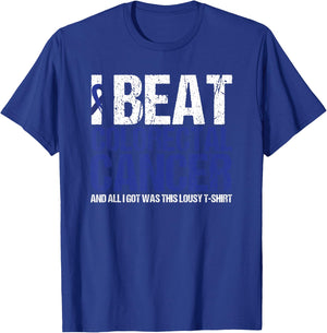 Colorectal Cancer Survivor Gifts I Beat Colon Cancer Blue T-Shirt - T-Shirt | Royal