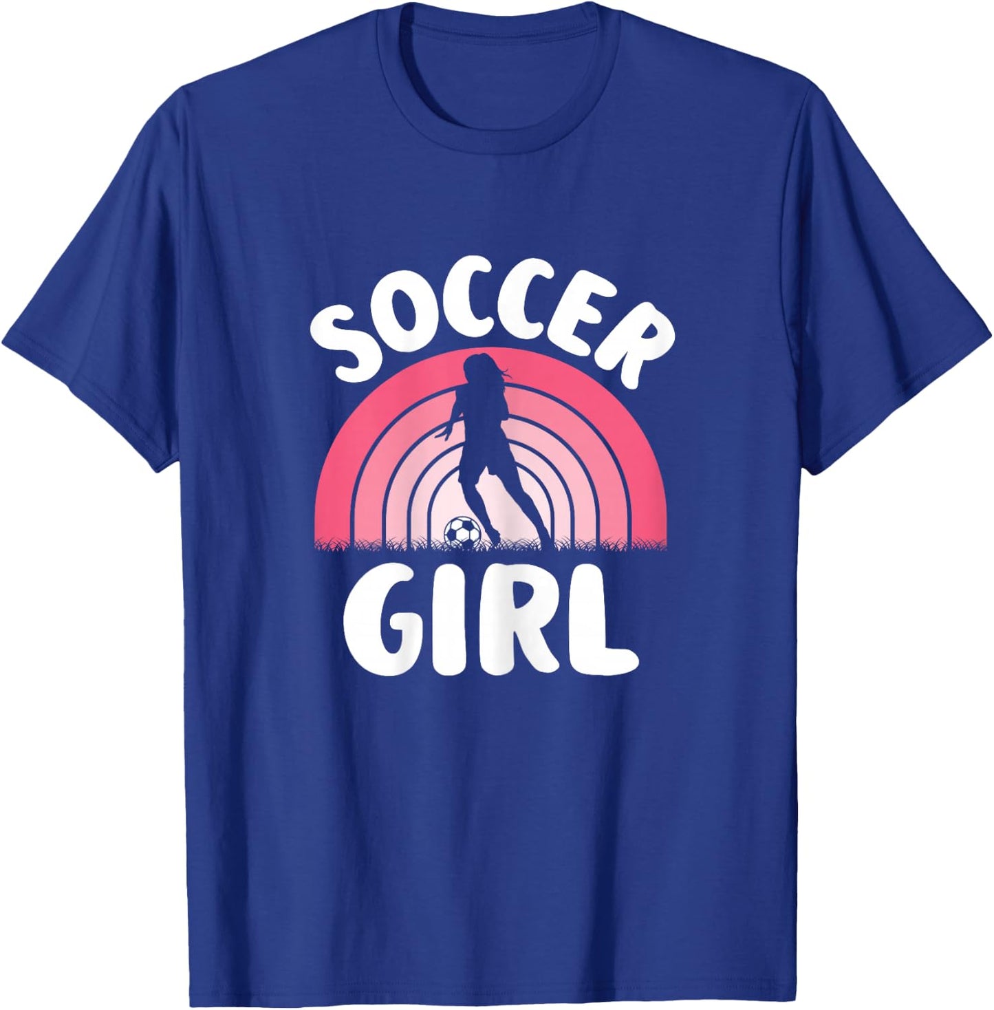 Soccer Girl Cute Pink Soccer Lover Women Girls Kids T-Shirt - T-Shirt | Royal