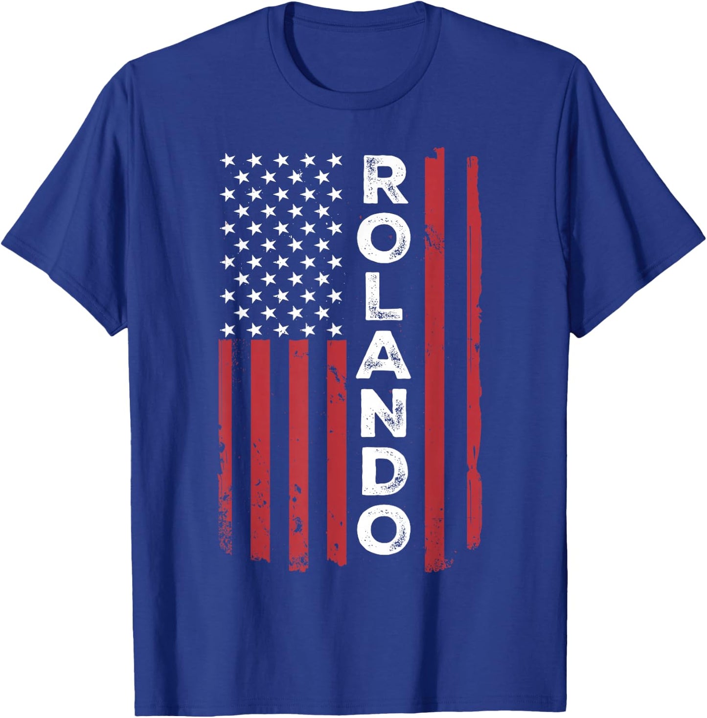 Rolando USA Flag American Flag Patriotic T-Shirt - T-Shirt | Royal