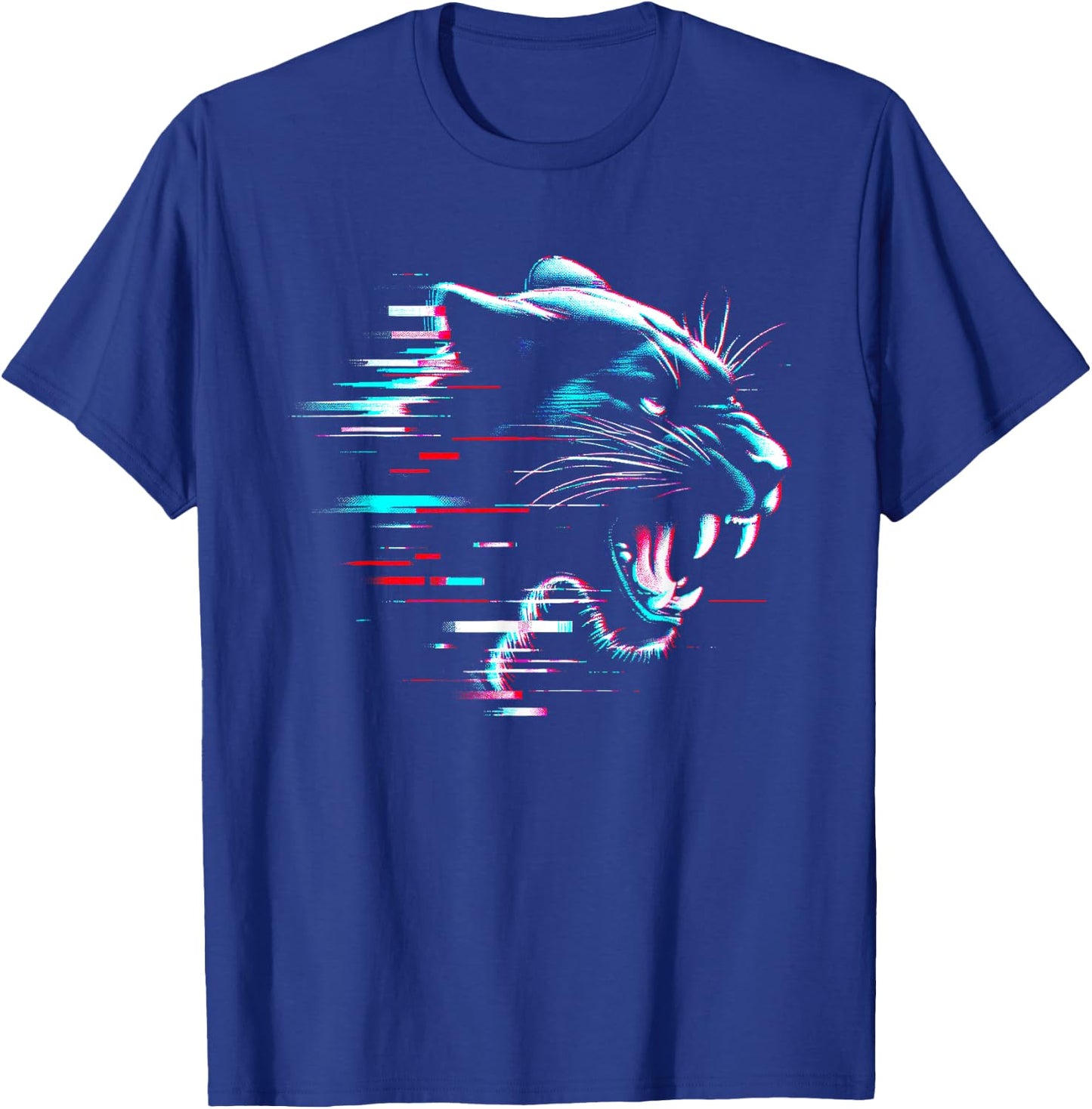 Black Panther Glitch - Vintage Panther Wild Animal Lover T-Shirt - T-Shirt | Royal