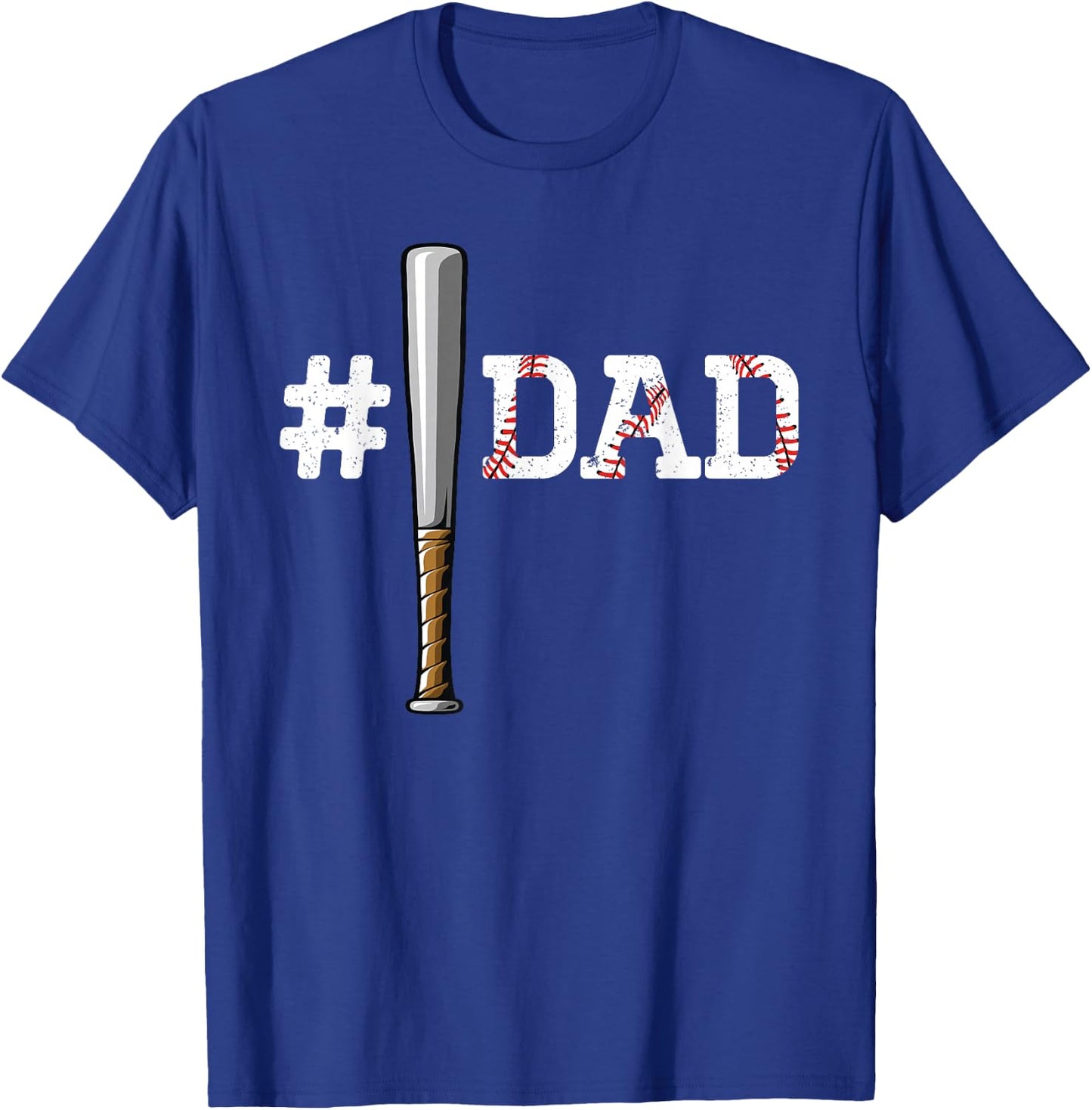 Number One Baseball Dad for Father's Day #1 Daddy Coach T-Shirt - T-Shirt | Royal