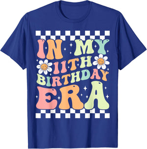 In My 11th Birthday Era Cute Groovy 11th Birthday Party T-Shirt - T-Shirt | Royal