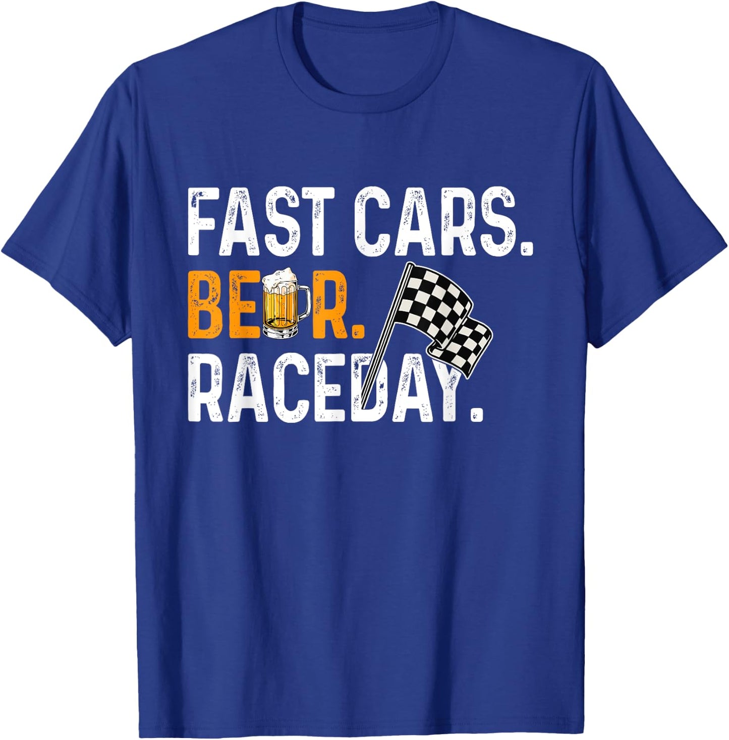 Fast Cars Beer Race Day Funny Car Driver Racing Drinking T-Shirt - T-Shirt | Royal