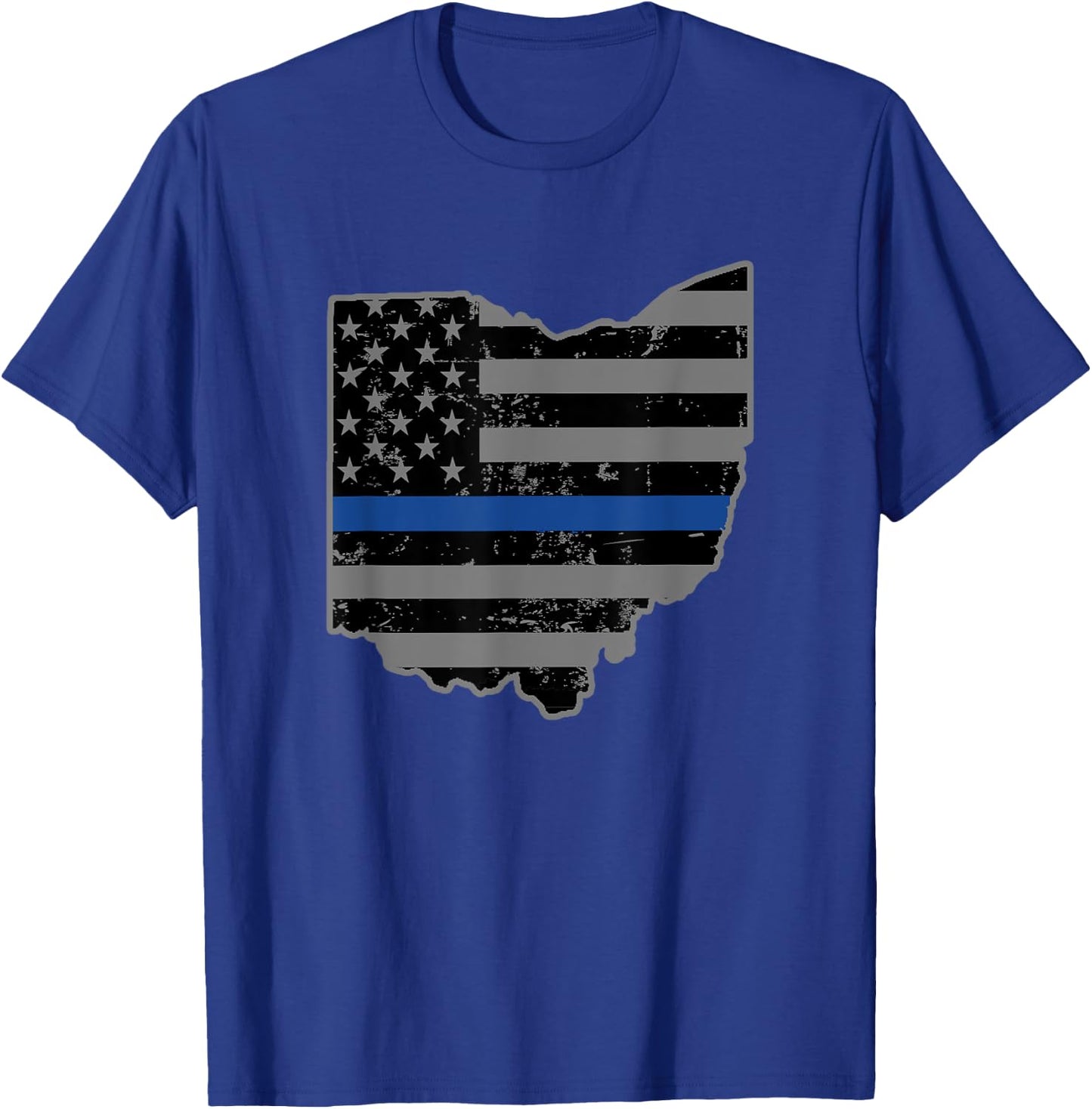 Ohio Highway Patrol Shirt Thin Blue Line Flag Shirt T-Shirt - T-Shirt | Royal