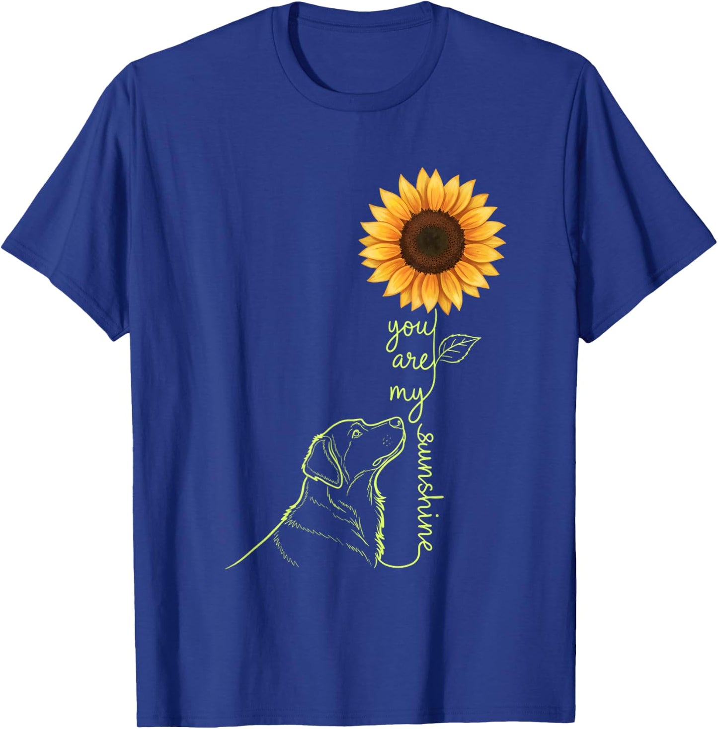 Cat You are My Sunshine Sunflower Cat Lover Design T-Shirt - T-Shirt | Royal