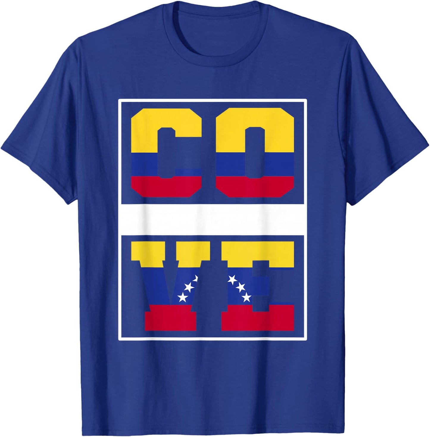 Half Colombian Venezuelan Mixed Heritage Colombia Venezuela T-Shirt - T-Shirt | Royal