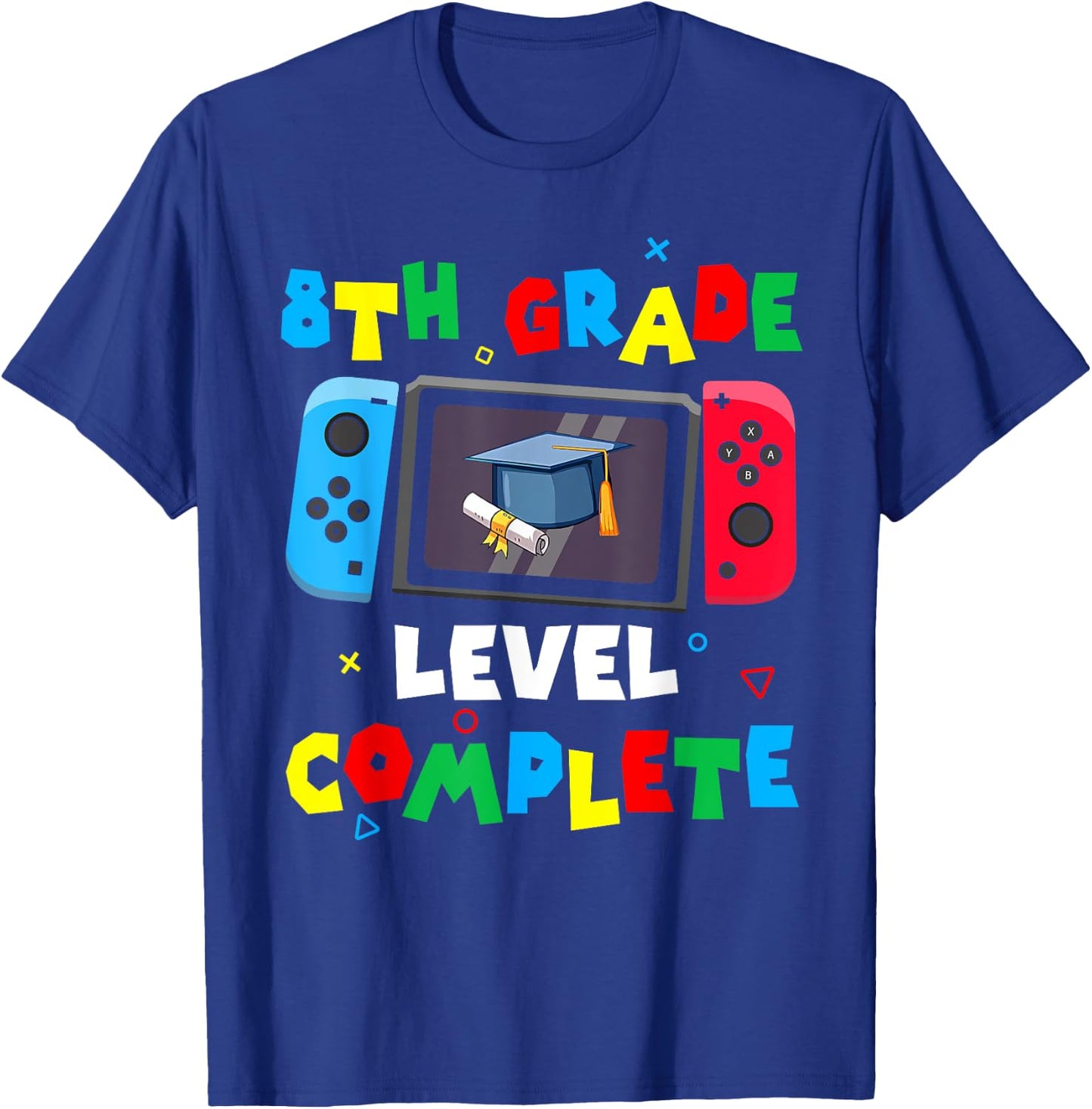 Game Controller Level 8th Grade Complete Boys Graduation T-Shirt - T-Shirt | Royal