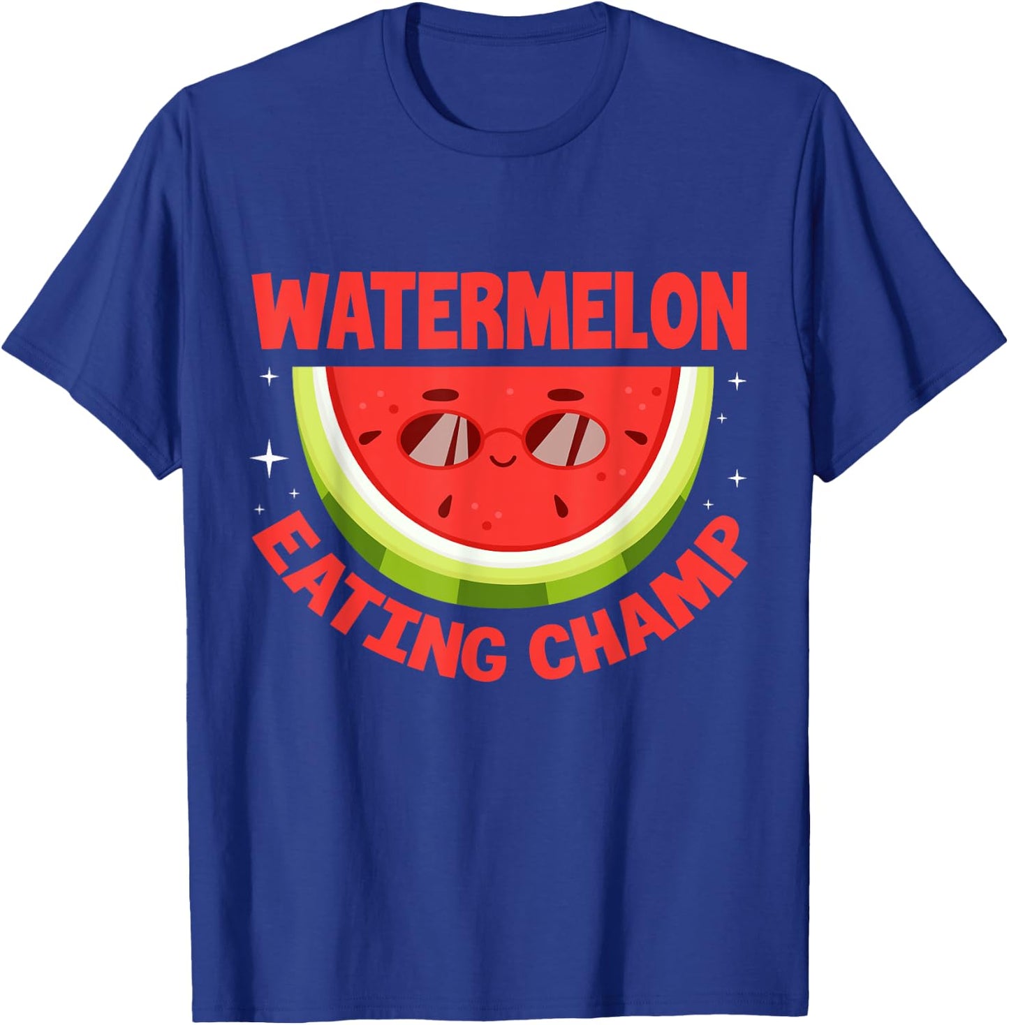 Watermelon Eating Champ Funny Watermelon Kawaii T-Shirt - T-Shirt | Royal