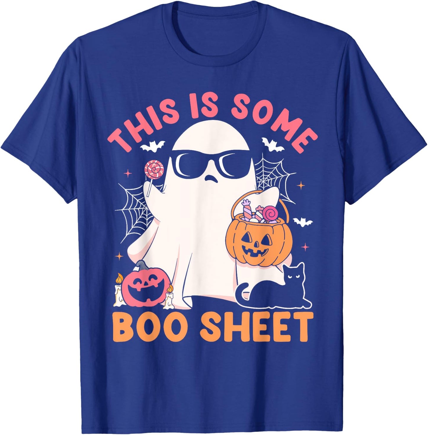This Is Some Boo Sheet Cute Ghost Retro Halloween Costume T-Shirt - T-Shirt | Royal