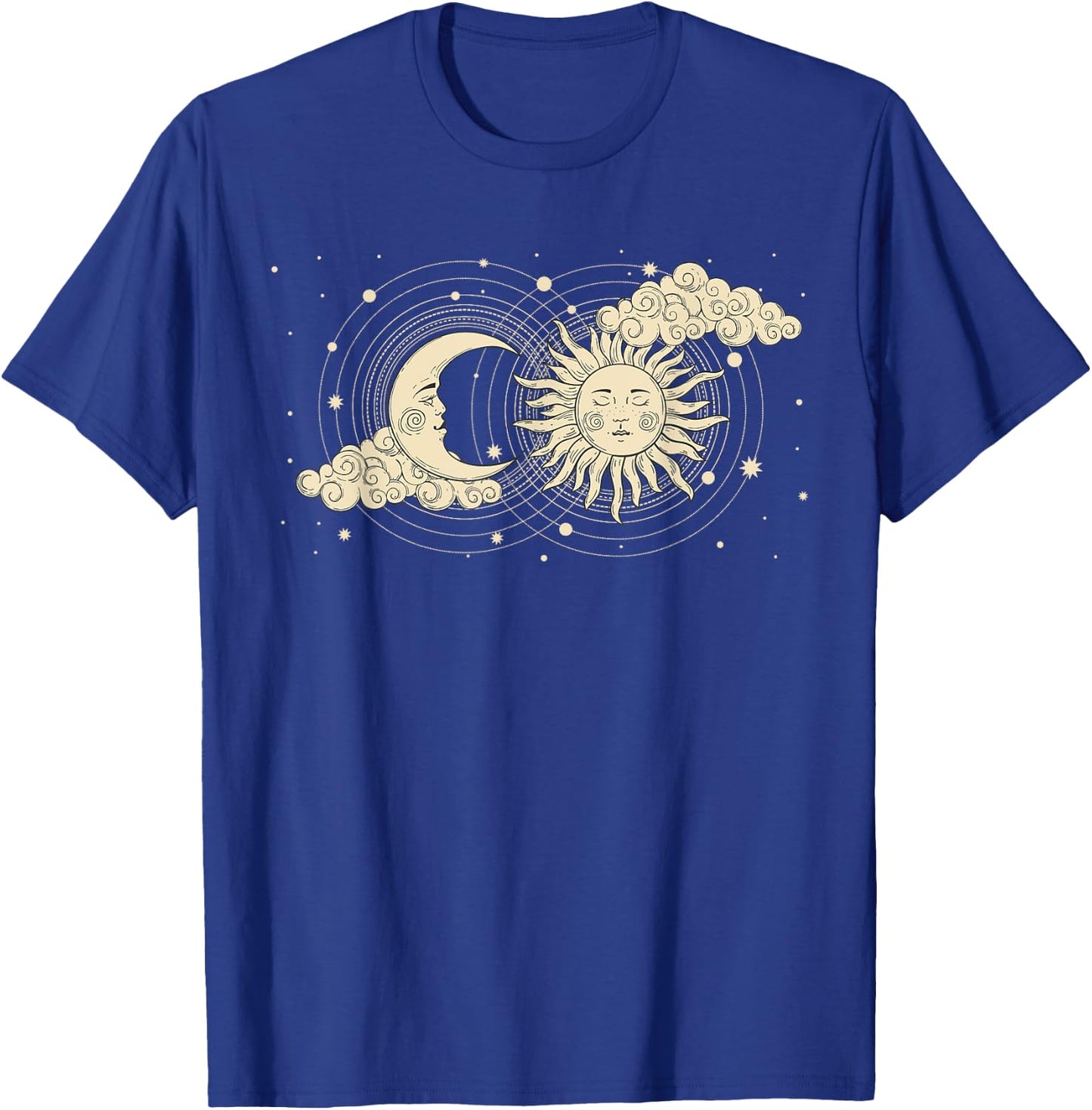 Vintage Celestial Sun And Moon Astrology Moon Phase Women T-Shirt - T-Shirt | Royal