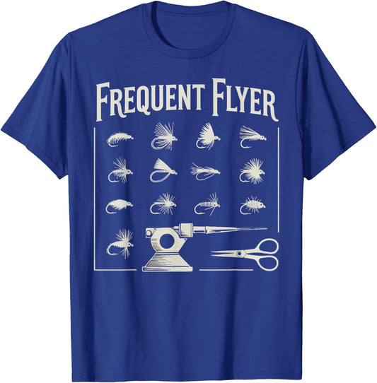 Flyer Fly Fishing Fisherman Fish Angler Fly Tying T-Shirt - T-Shirt | Royal