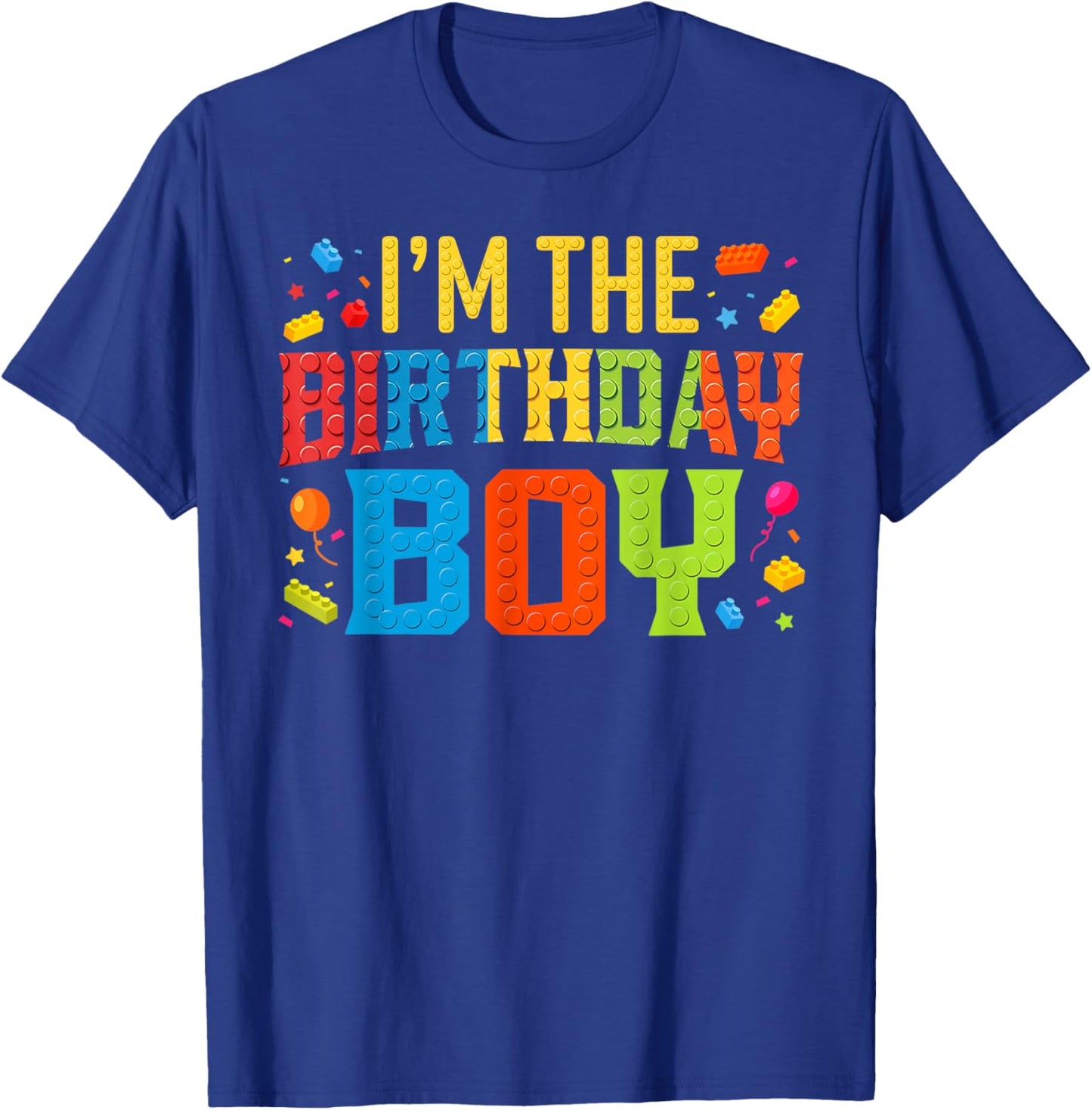 I'm The Birthday Boy Master Builder Building Blocks Kids T-Shirt - T-Shirt | Royal