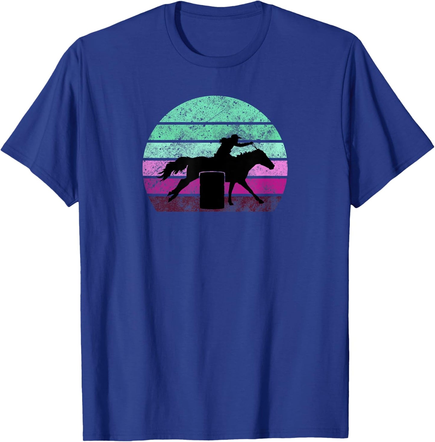 Barrel Racing - Horse Lover - Vintage Sunset - Country Girl T-Shirt - T-Shirt | Royal