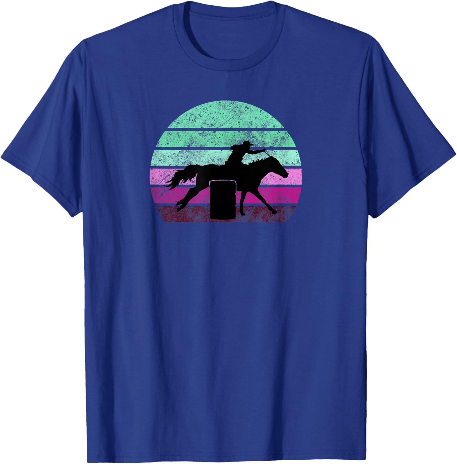 Barrel Racing - Horse Lover - Vintage Sunset - Country Girl T-Shirt - T-Shirt | Royal