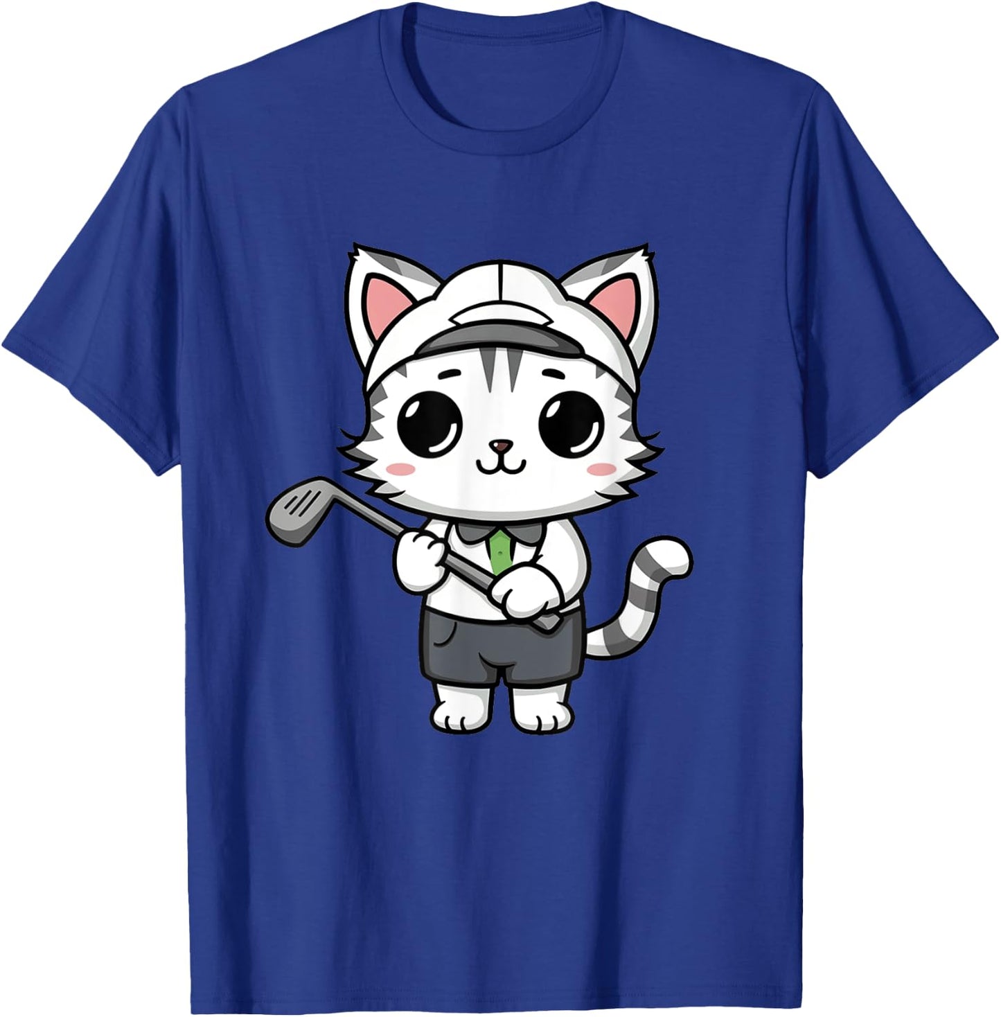 Golfing Funny Cat Golf Women Girls Golf Kawaii T-Shirt - T-Shirt | Royal