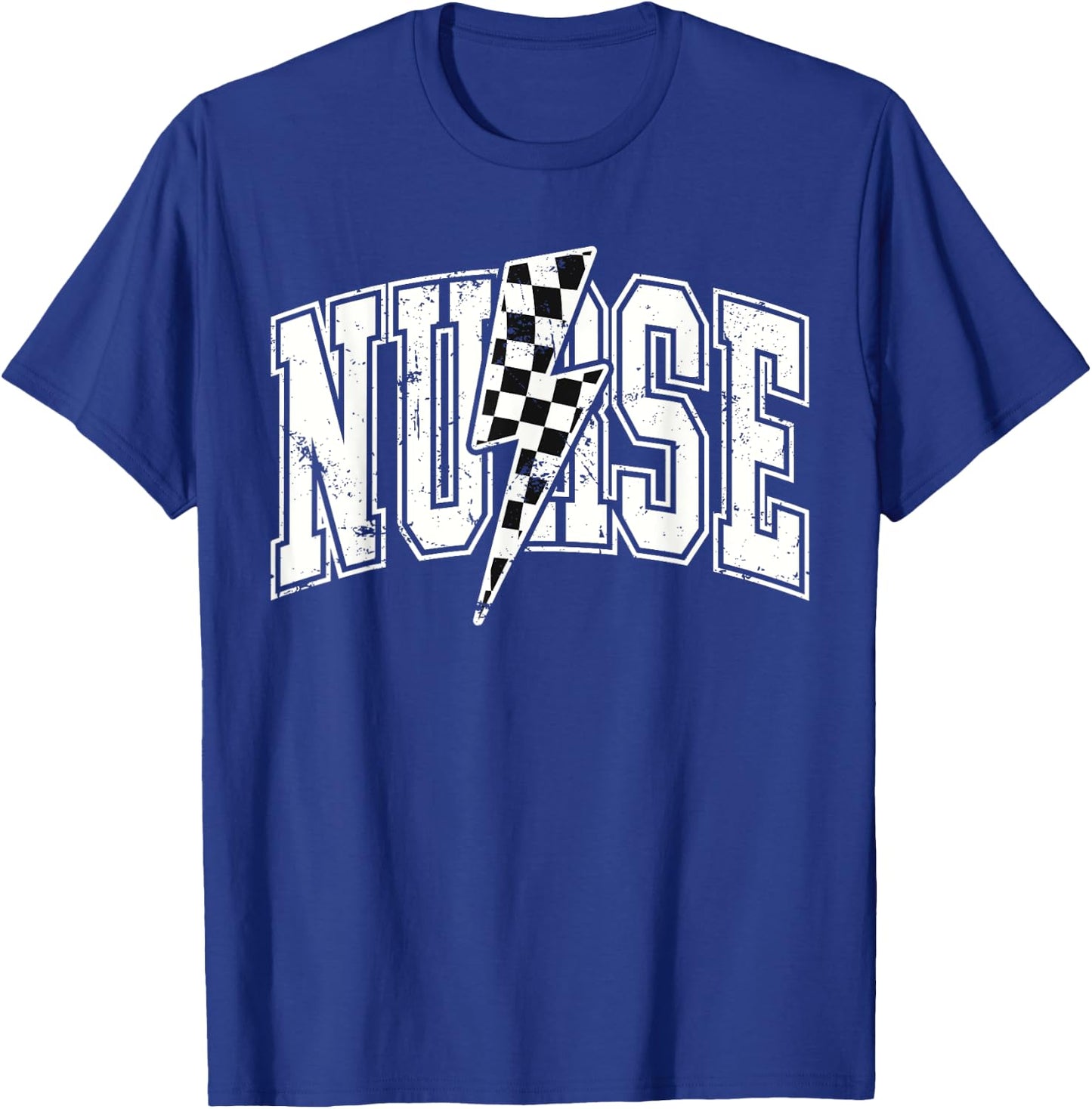 Nurse Checkered RN NICU Nurse Hosting Race Car Pit Crew T-Shirt - T-Shirt | Royal