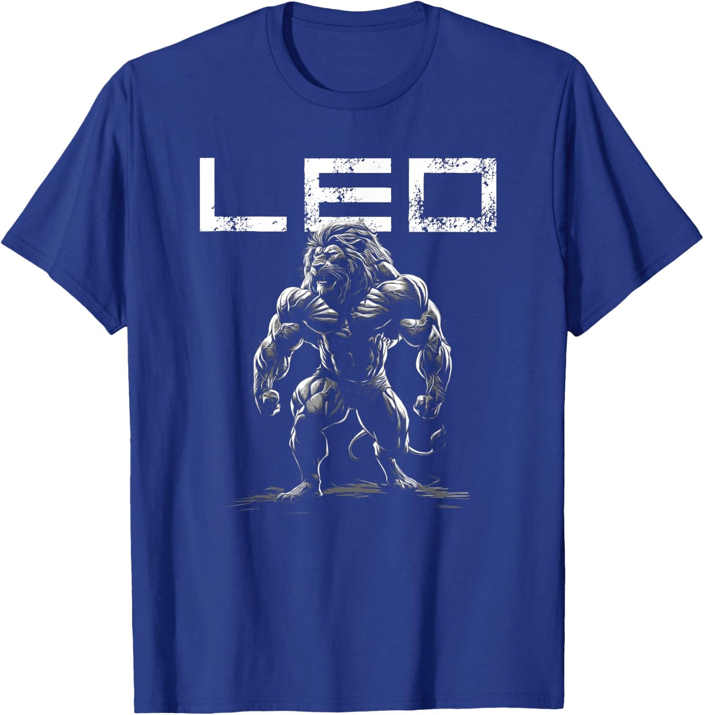 Lion With Muscles Leo Zodiac Workout Gym T-Shirt - T-Shirt | Royal