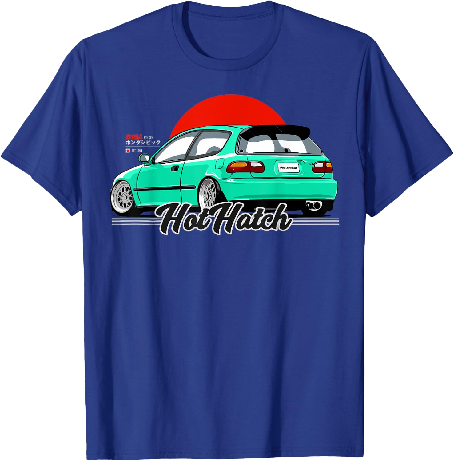 Civic eg hothatch Japanese car T-Shirt - T-Shirt | Royal