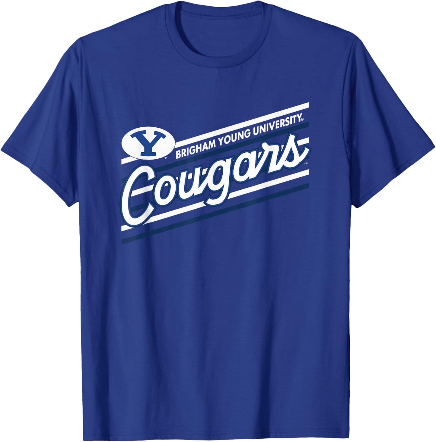 BYU Cougars Retro Performer Blue Officially Licensed T-Shirt - T-Shirt | Royal
