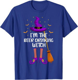 I'm The Beer Drinking Witch Funny Beer Drinking Halloween T-Shirt - T-Shirt | Royal