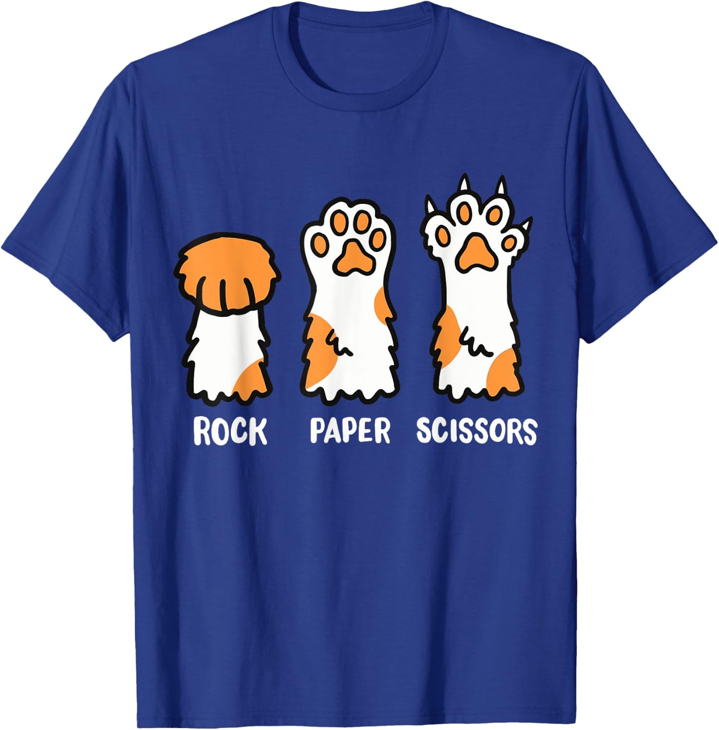 Cat Cats Cat Lover Cat Owner Rock Paper Scissors Funny T-Shirt - T-Shirt | Royal