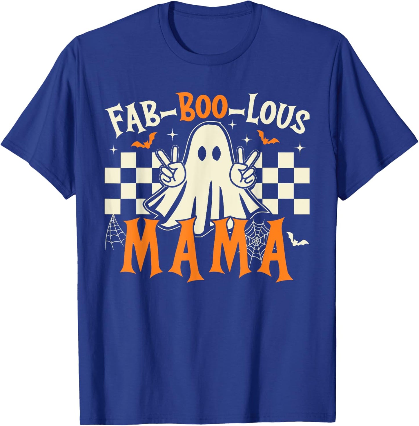 Fab Boo Lous Mama Retro Ghost Spooky Mama Halloween Costume T-Shirt - T-Shirt | Royal