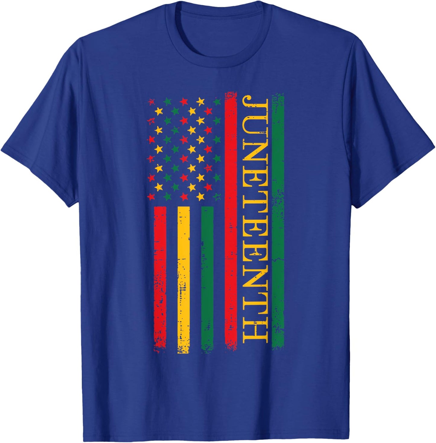 Juneteenth African American Flag Freedom 1865 Women Men Kids T-Shirt - T-Shirt | Royal