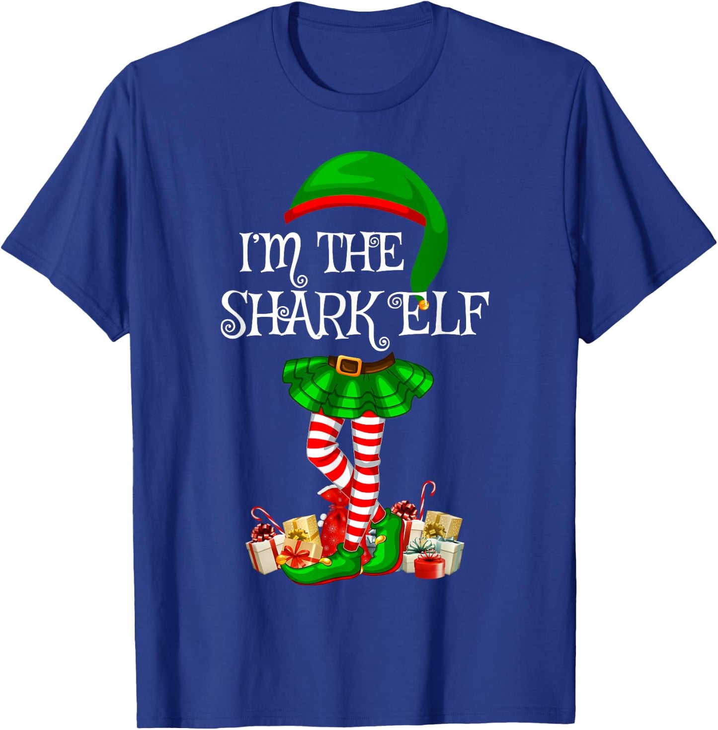 Matching Family Women Girls I'm The Shark Elf Christmas T-Shirt - T-Shirt | Royal