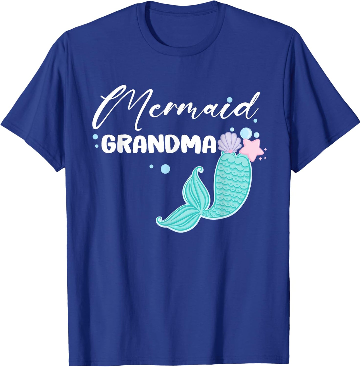 Funny Grandma Mermaid Matching Family Party Mother's Day T-Shirt - T-Shirt | Royal