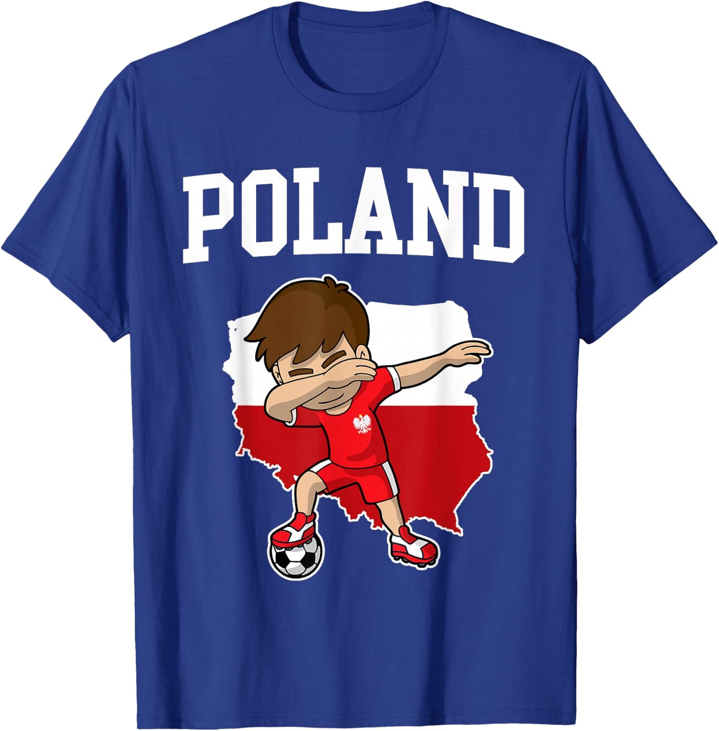 Poland Soccer Dabbing Football Polska Polish Kids T-Shirt - T-Shirt | Royal