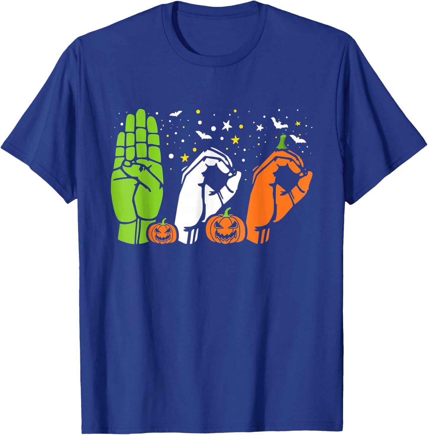 Boo Hands American Sign Language ASL Halloween Pride T-Shirt - T-Shirt | Royal