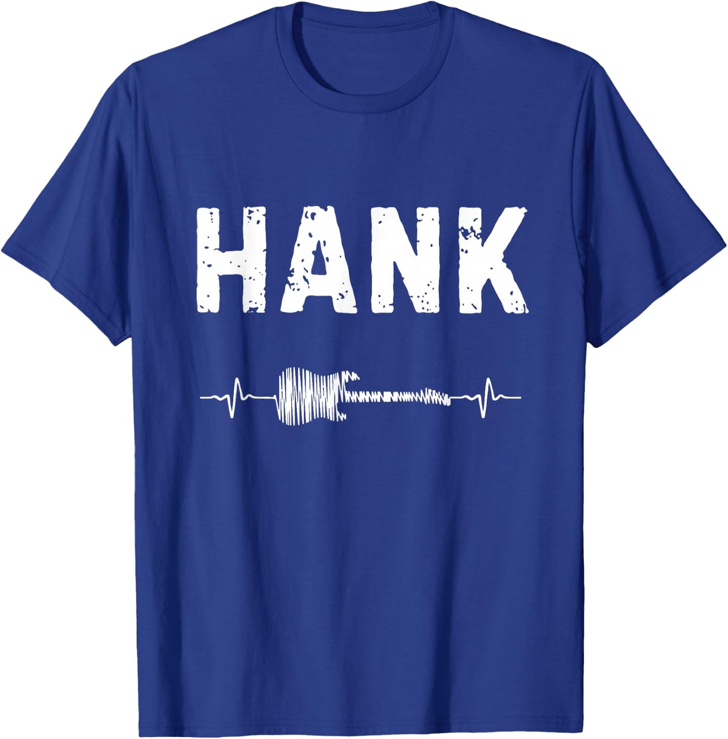 Hank Guitar Heartbeat Music Guitarist Retro Vintage T-Shirt - T-Shirt | Royal