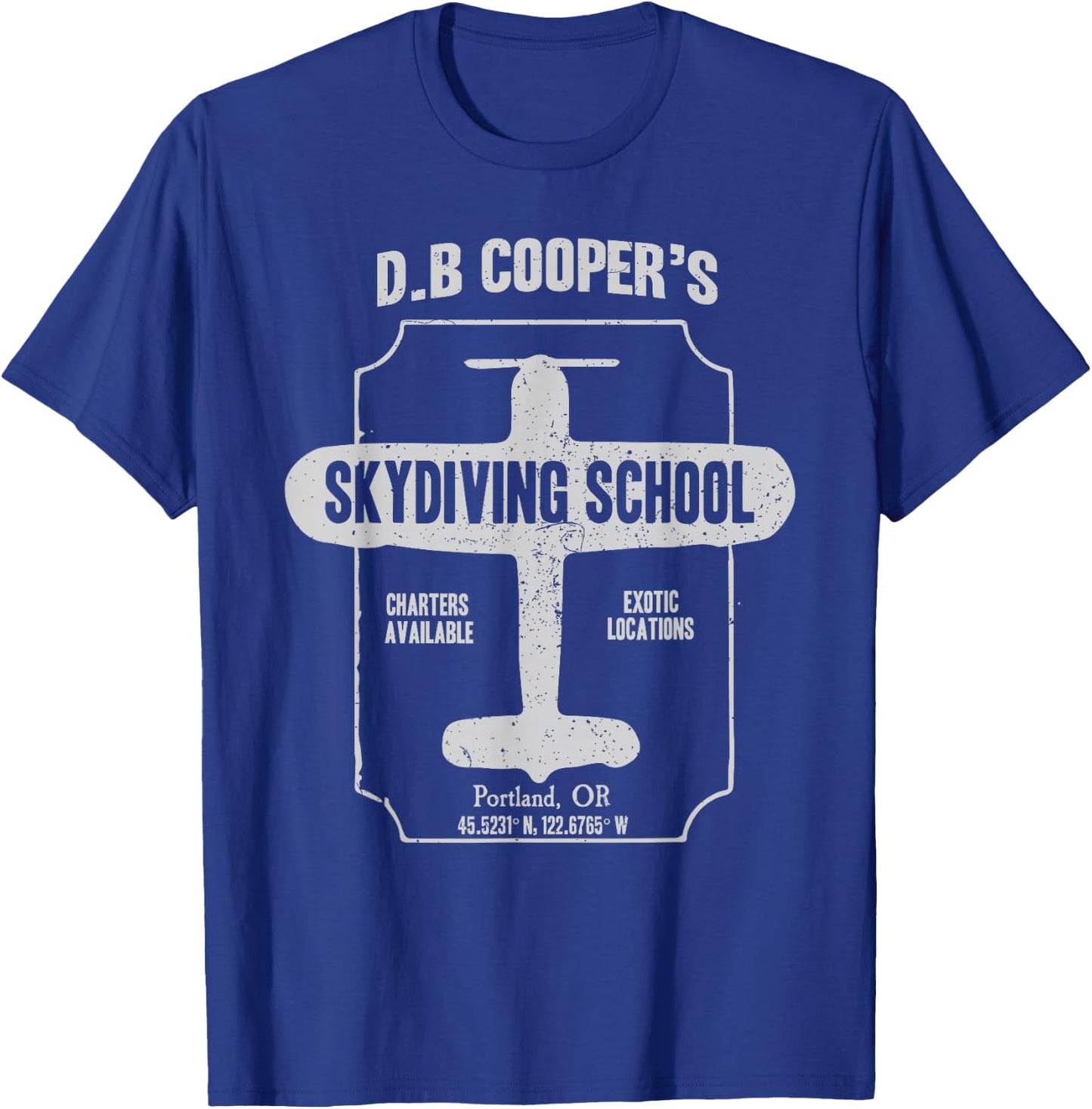 D.B. Cooper Skydiving School T Shirt T-Shirt - T-Shirt | Royal
