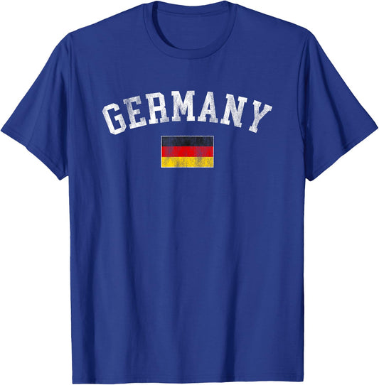 Vintage Germany Flag German Heritage Souvenir Retro Graphic T-Shirt - T-Shirt | Royal