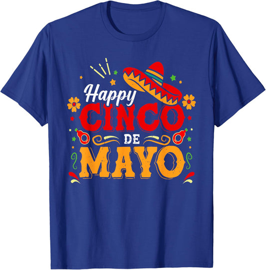 Happy 5 De Mayo Lets Fiesta Viva Mexico Cinco De Mayo Man T-Shirt - T-Shirt | Royal