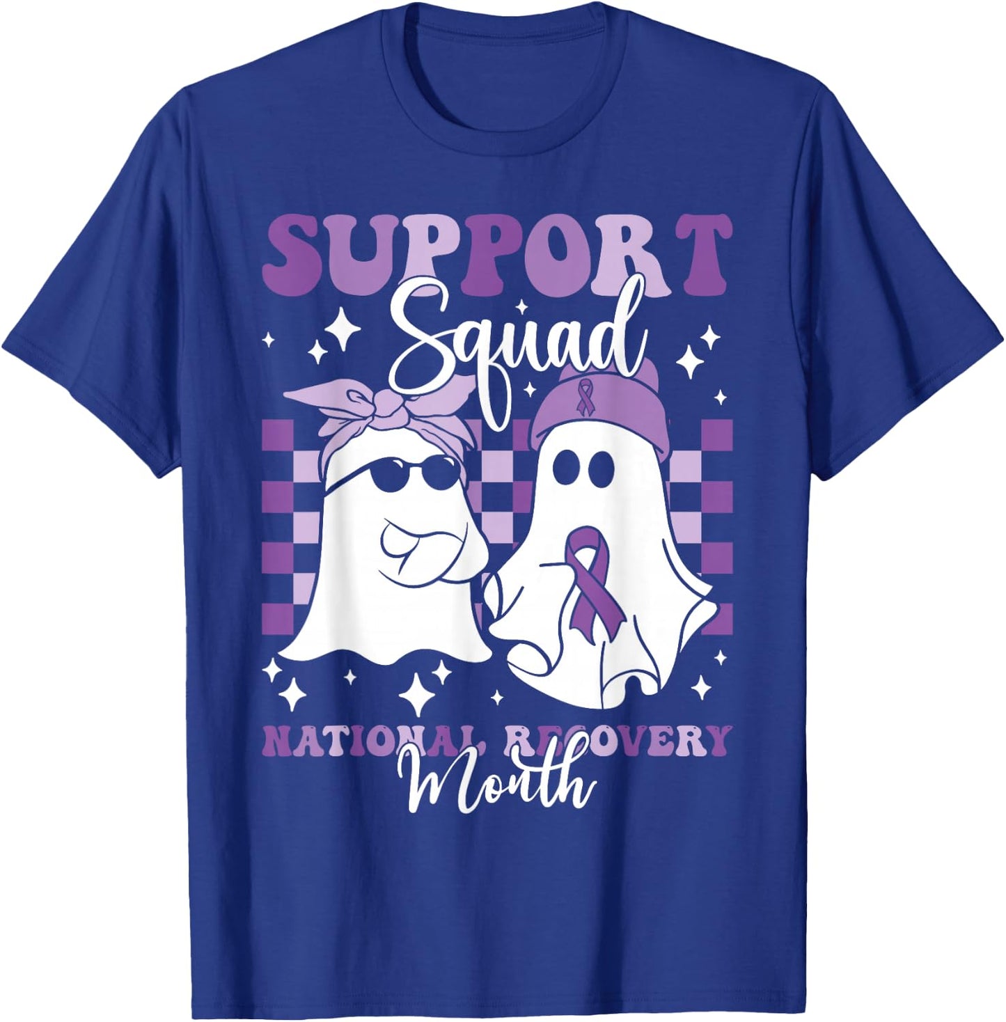 Support Squad National Recovery Month Addiction Recovery T-Shirt - T-Shirt | Royal