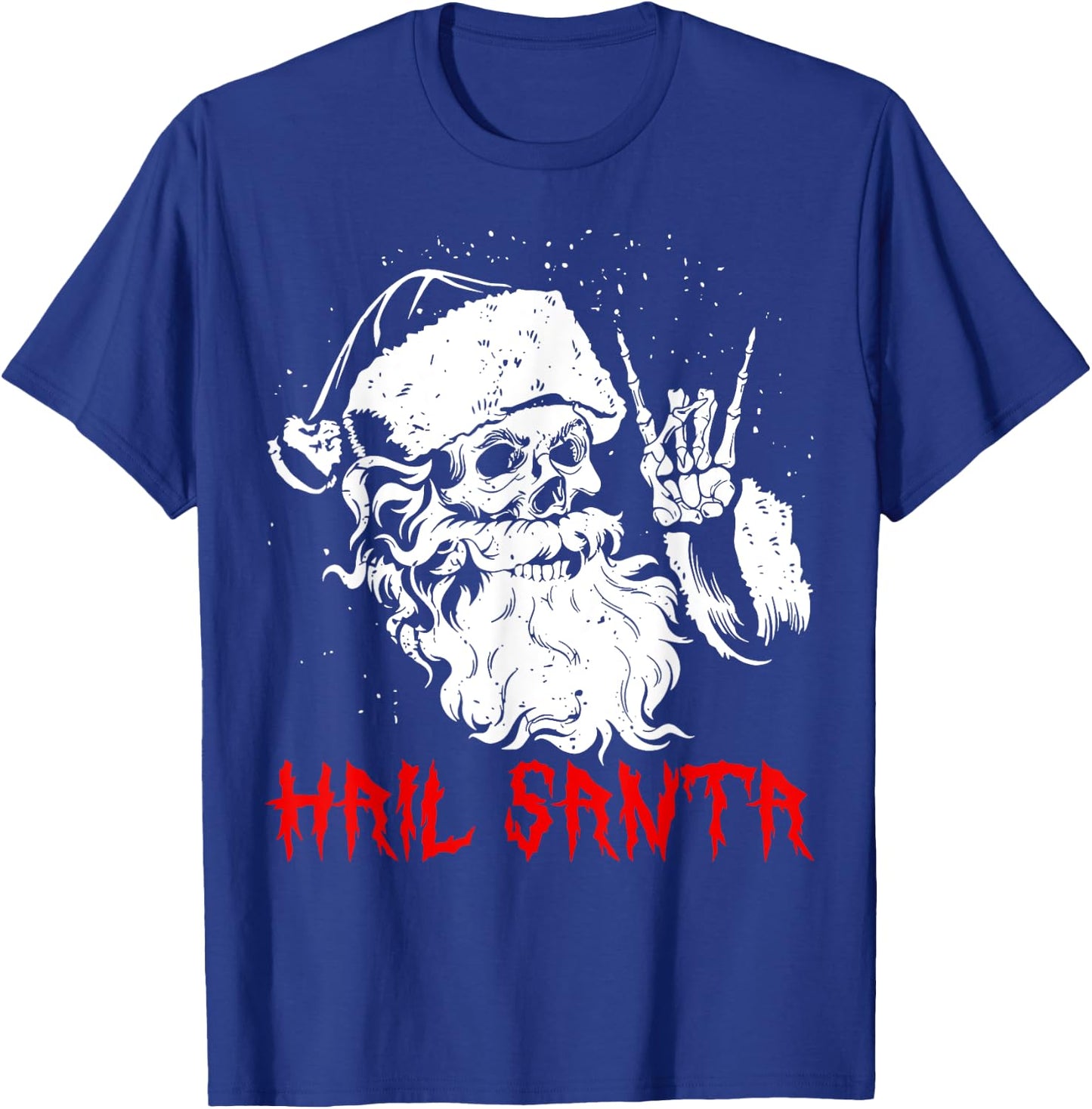 Hail Santa Funny Christmas Pajamas Heavy Metal Xmas Holiday T-Shirt - T-Shirt | Royal