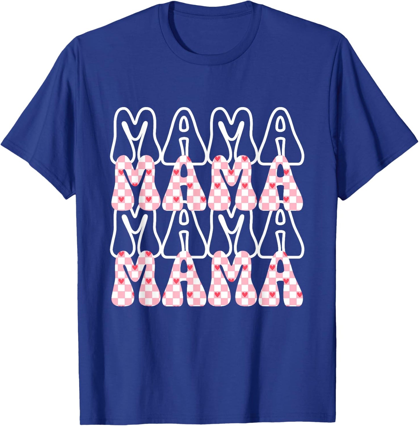 Groovy Checkered Mama Funny Women Mom Mothers day T-Shirt - T-Shirt | Royal