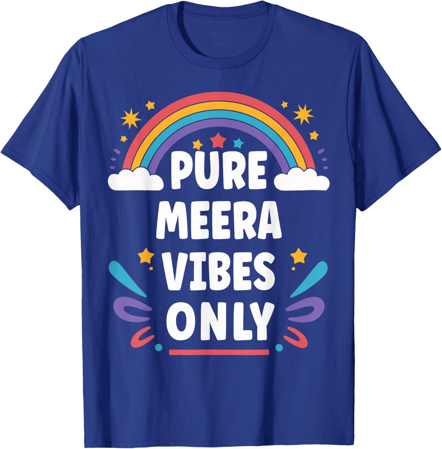 MEERA Vibes Only Cute Retro Girls MEERA Name T-Shirt - T-Shirt | Royal