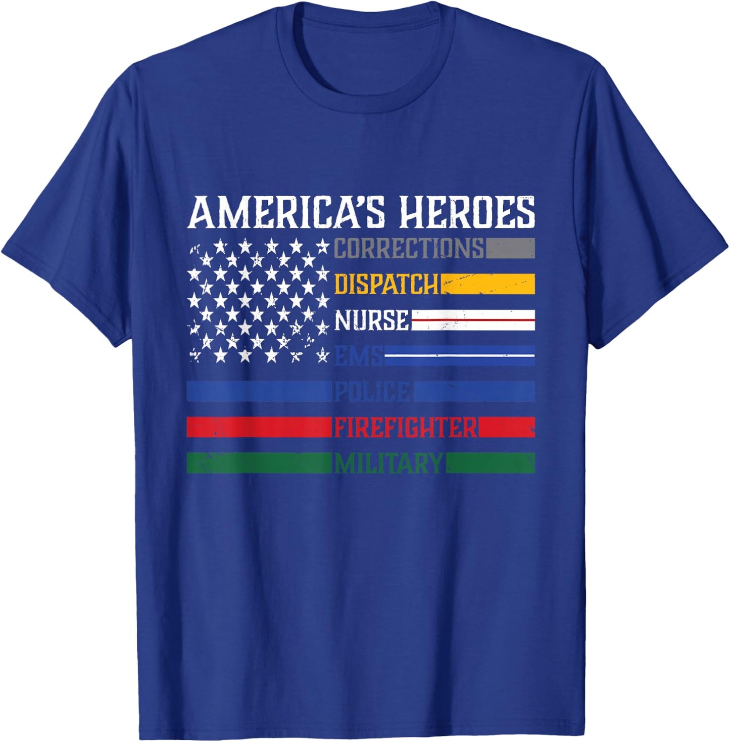 First Responders,Police, Military, Firefighter, Nurse T-Shirt - T-Shirt | Royal