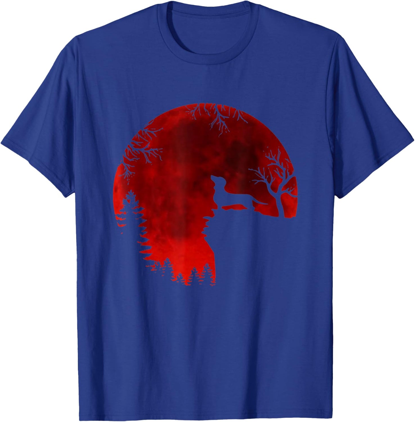Dachshund Silhouette Moon Halloween Horror Funny Dog Gift T-Shirt - T-Shirt | Royal