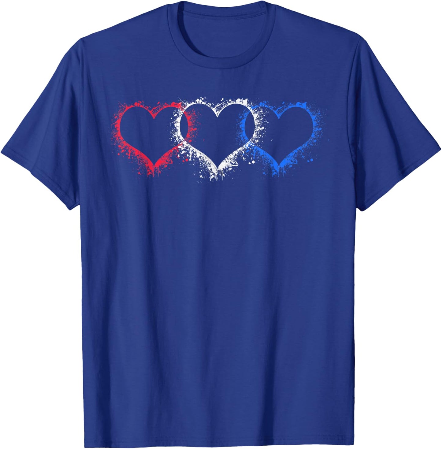 Patriotic USA American Hearts Armed Forces 4th of July T-Shirt - T-Shirt | Royal