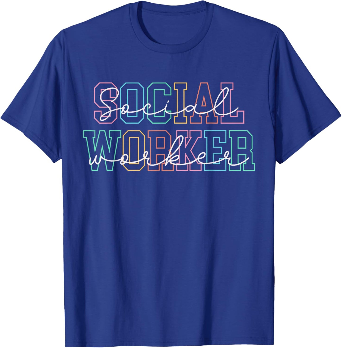 Social Worker Men Women Retro Social Worker T-Shirt - T-Shirt | Royal