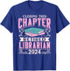 Closing This Chapter Retired Librarian 2024 Book Retirement T-Shirt - T-Shirt | Royal