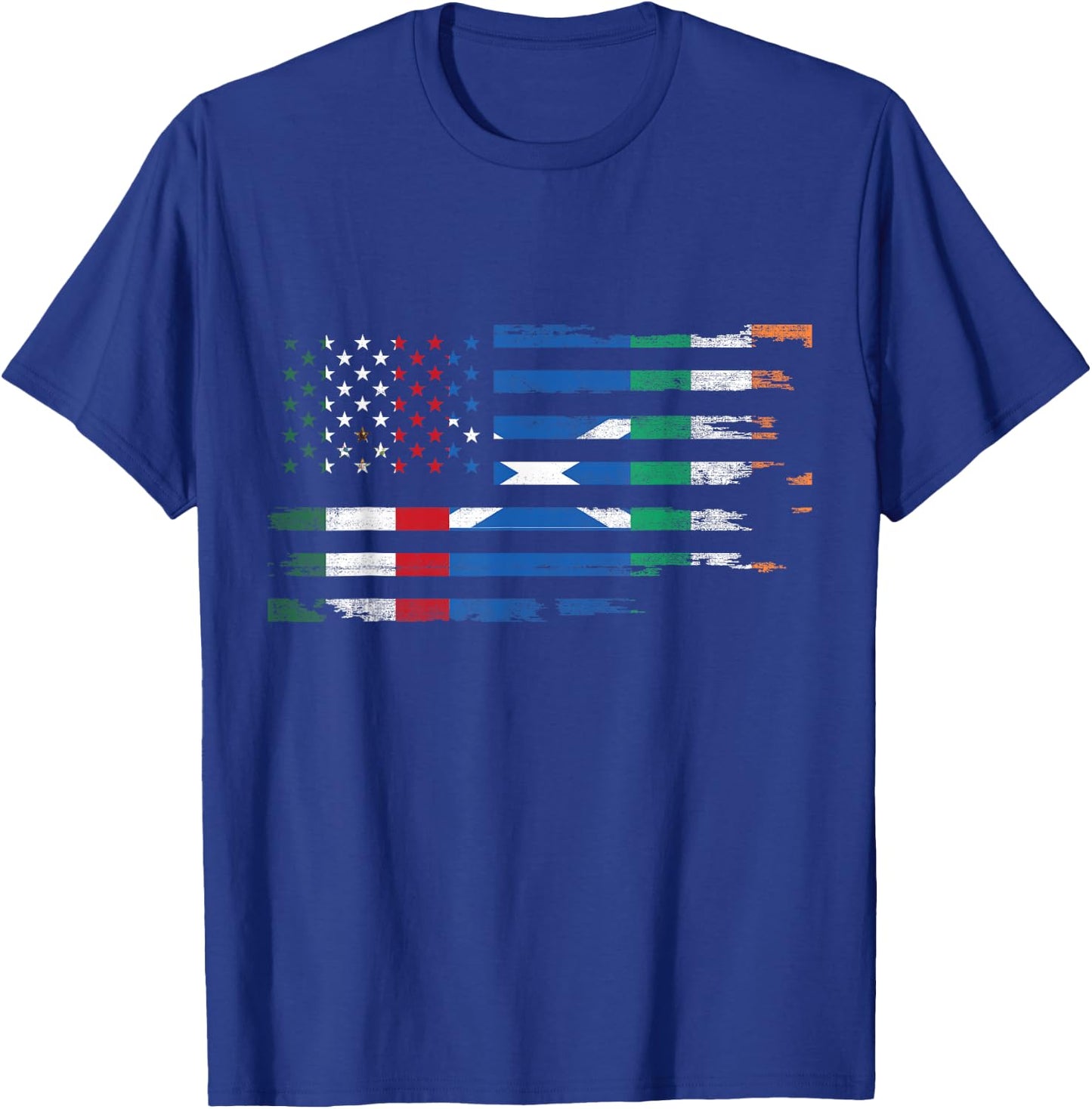 Mexican Irish Scottish American Flag of USA T-Shirt - T-Shirt | Royal